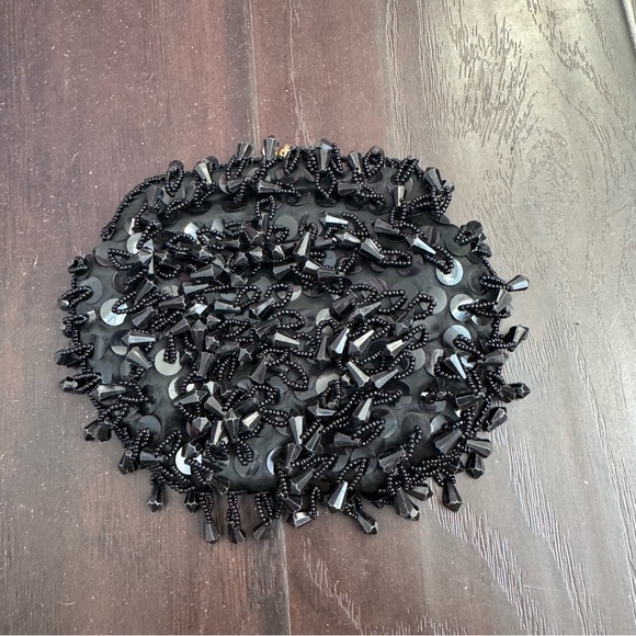 Vintage Black Beaded Clutch formal - Picture 3 of 6